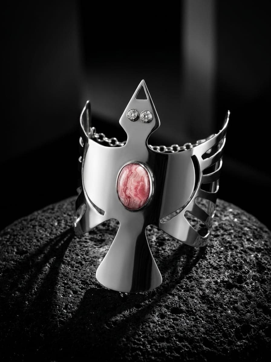 Cóndor Rodrocosita Pulsera joyería artesanal Yupana Sangolquí Ecuador