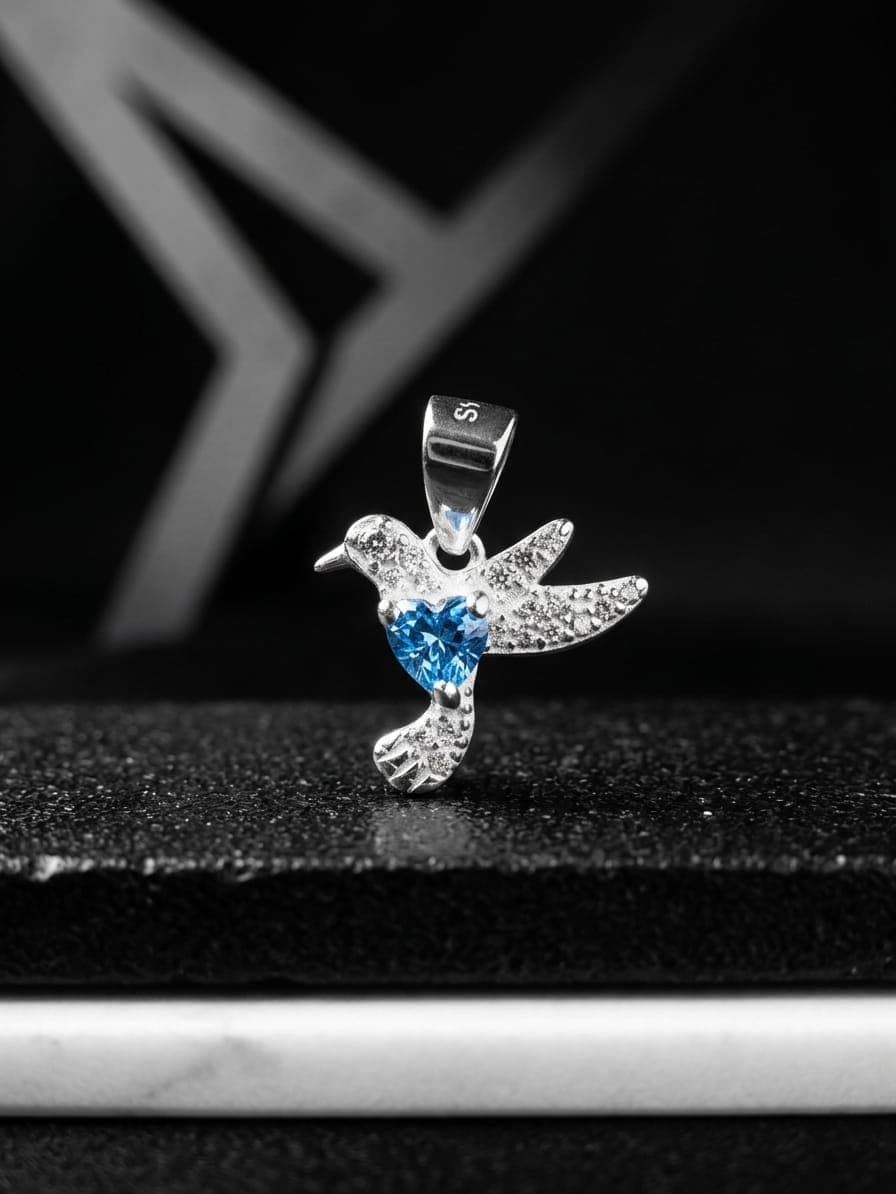 Colibrí Corazón Celeste joyería artesanal Yupana Sangolquí Ecuador