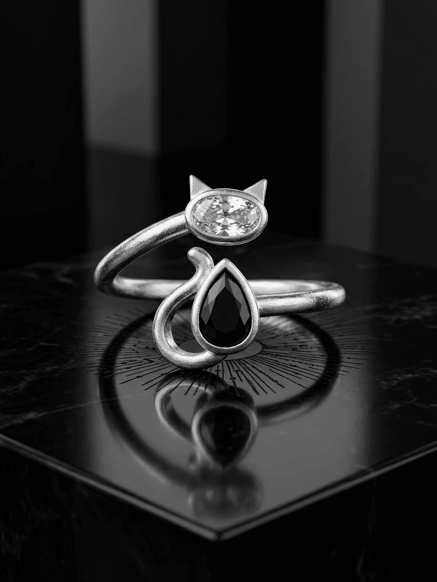 Anillo Gato Pancita de Onix joyería artesanal Yupana Sangolquí Ecuador
