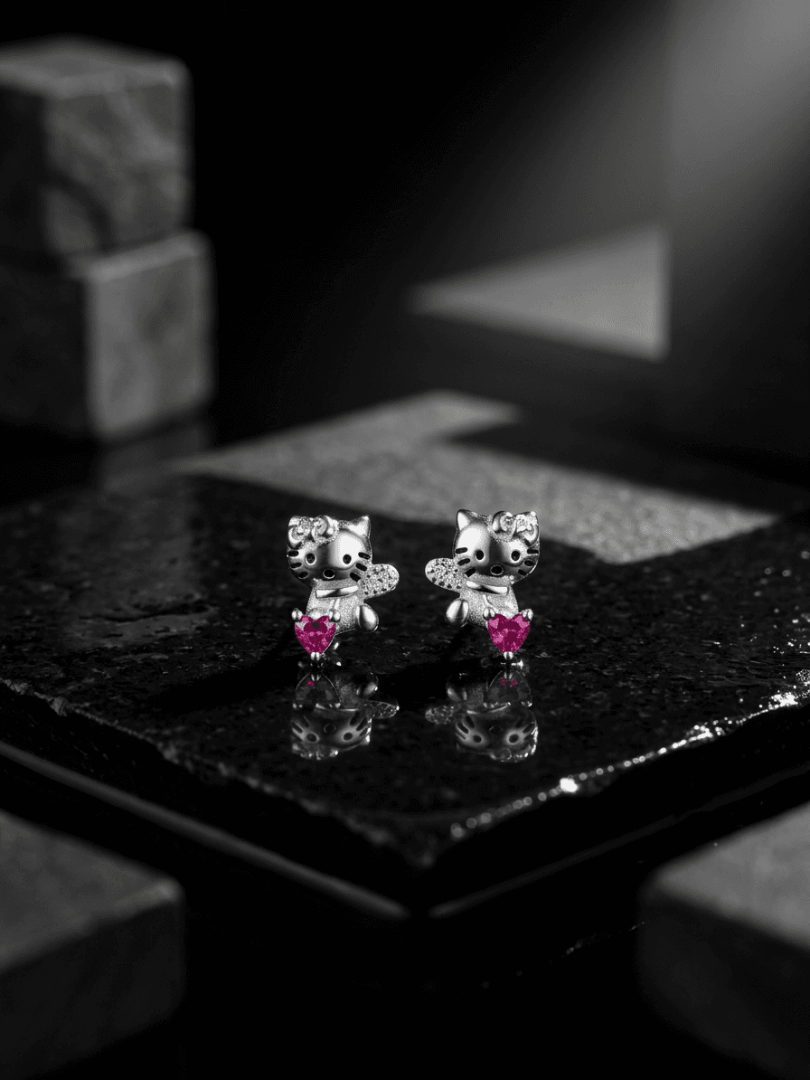 Aretes Hello Kitty joyería artesanal Yupana Sangolquí Ecuador