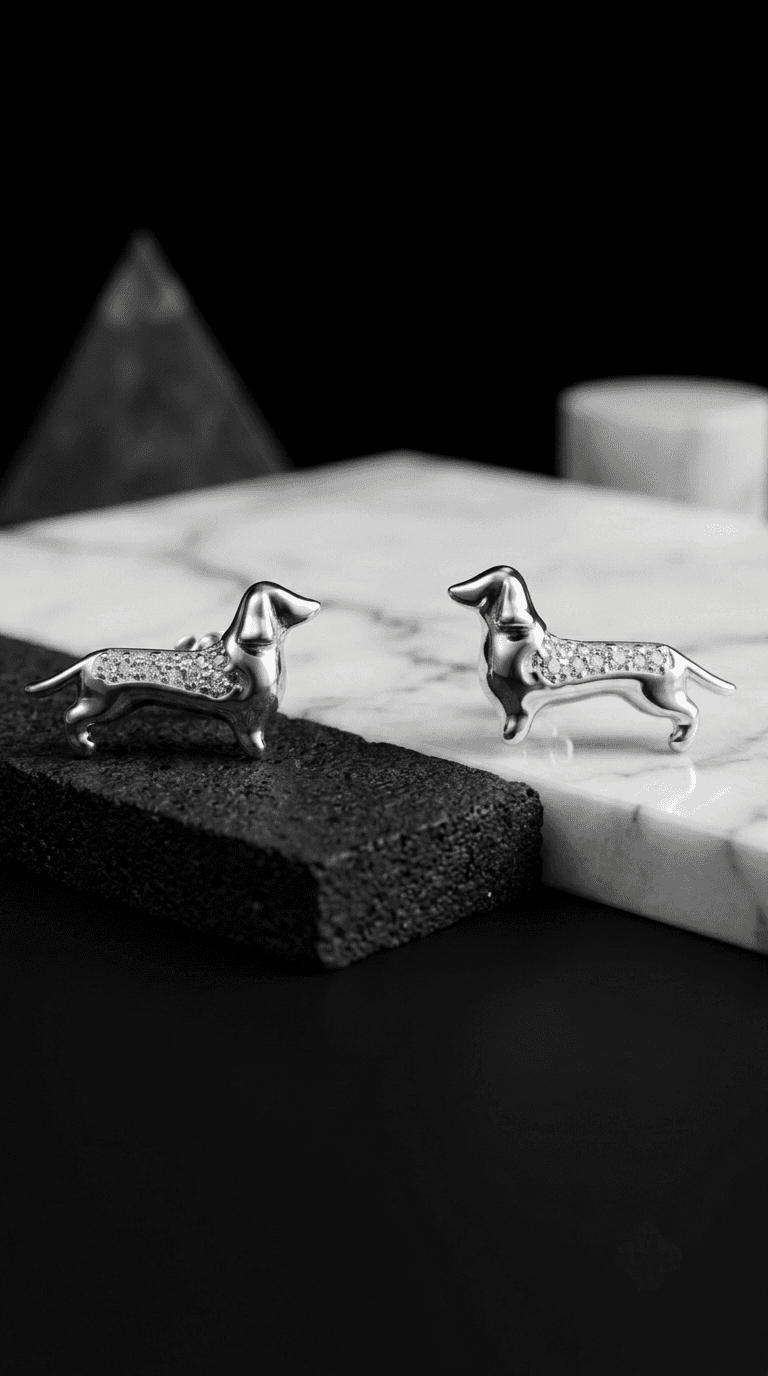 Aretes Perrito con Micro Circones joyería artesanal Yupana Sangolquí Ecuador