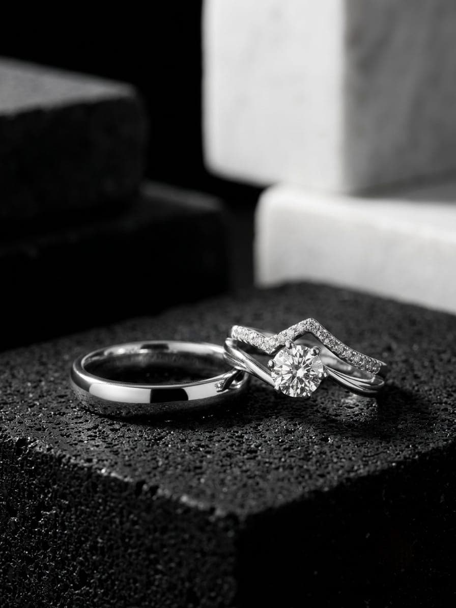 Juego 7 Aros de Matrimonio y Anillo de Compromiso joyería artesanal Yupana Sangolquí Ecuador