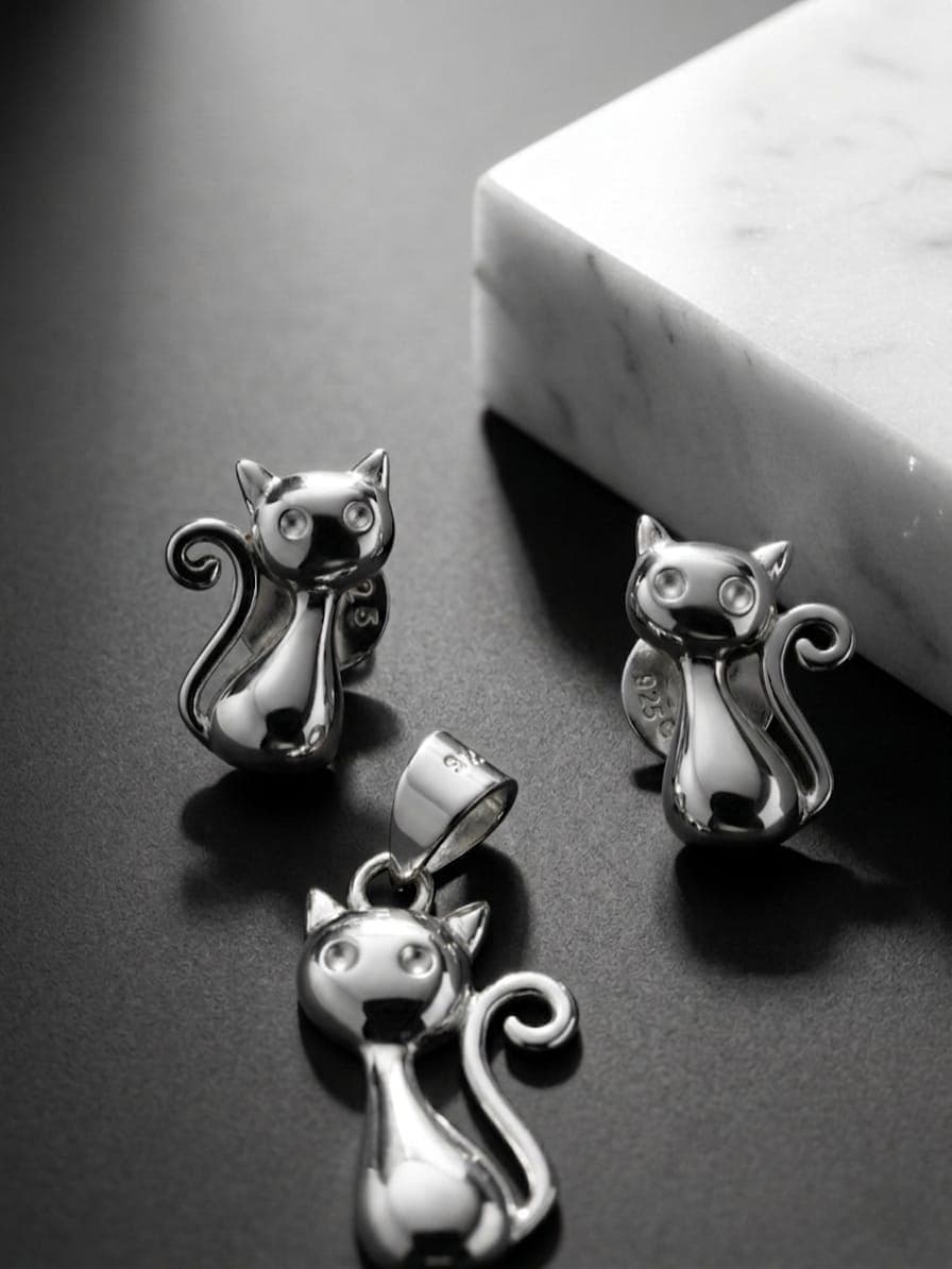 Conjunto Gatitos joyería artesanal Yupana Sangolquí Ecuador