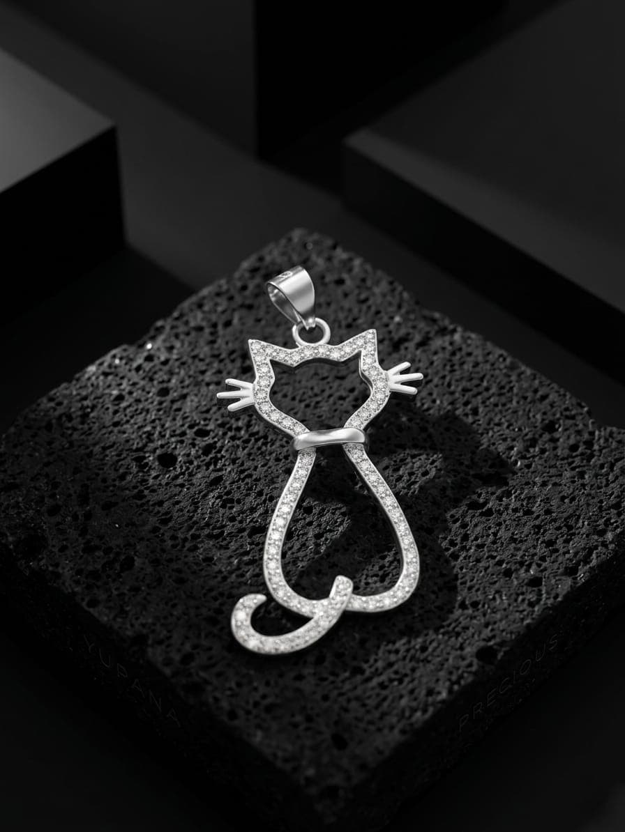 Silueta de Gato - Dije joyería artesanal Yupana Sangolquí Ecuador