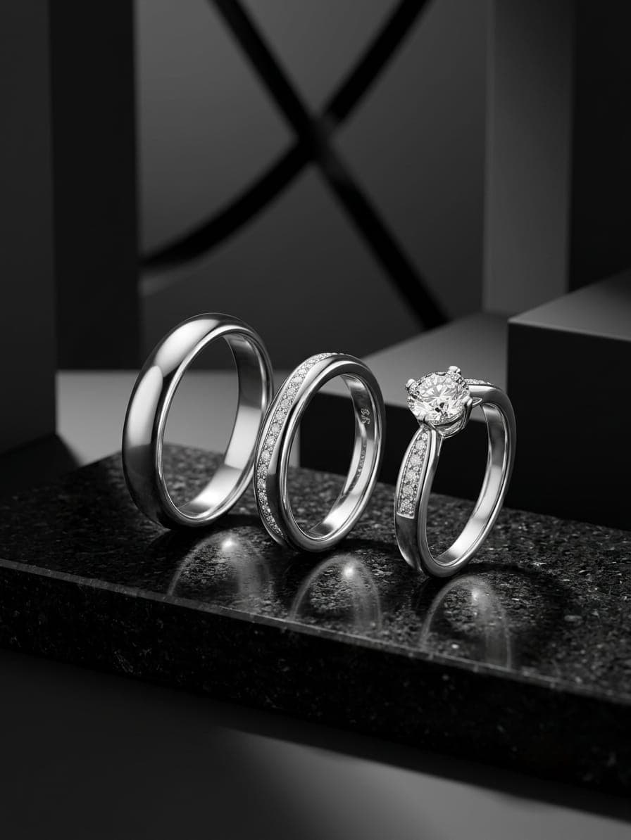 Juego 5 Aros de Matrimonio y Anillo de Compromiso joyería artesanal Yupana Sangolquí Ecuador