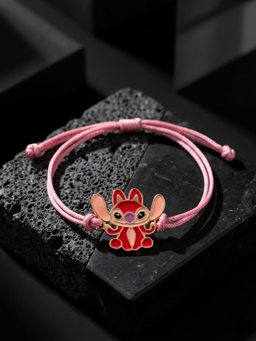 Pulsera Hilo Rosado Stitch joyería artesanal Yupana Sangolquí Ecuador