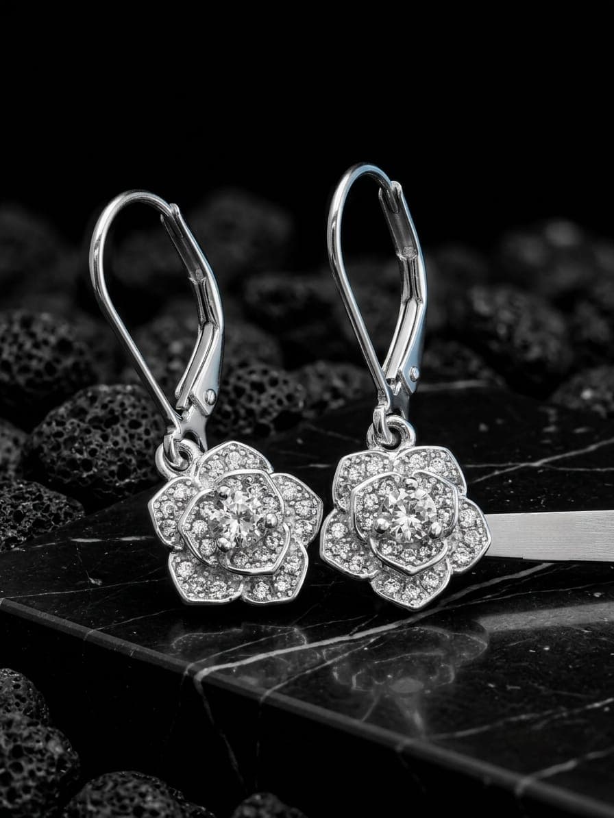 Aretes Largos Circones Blancos