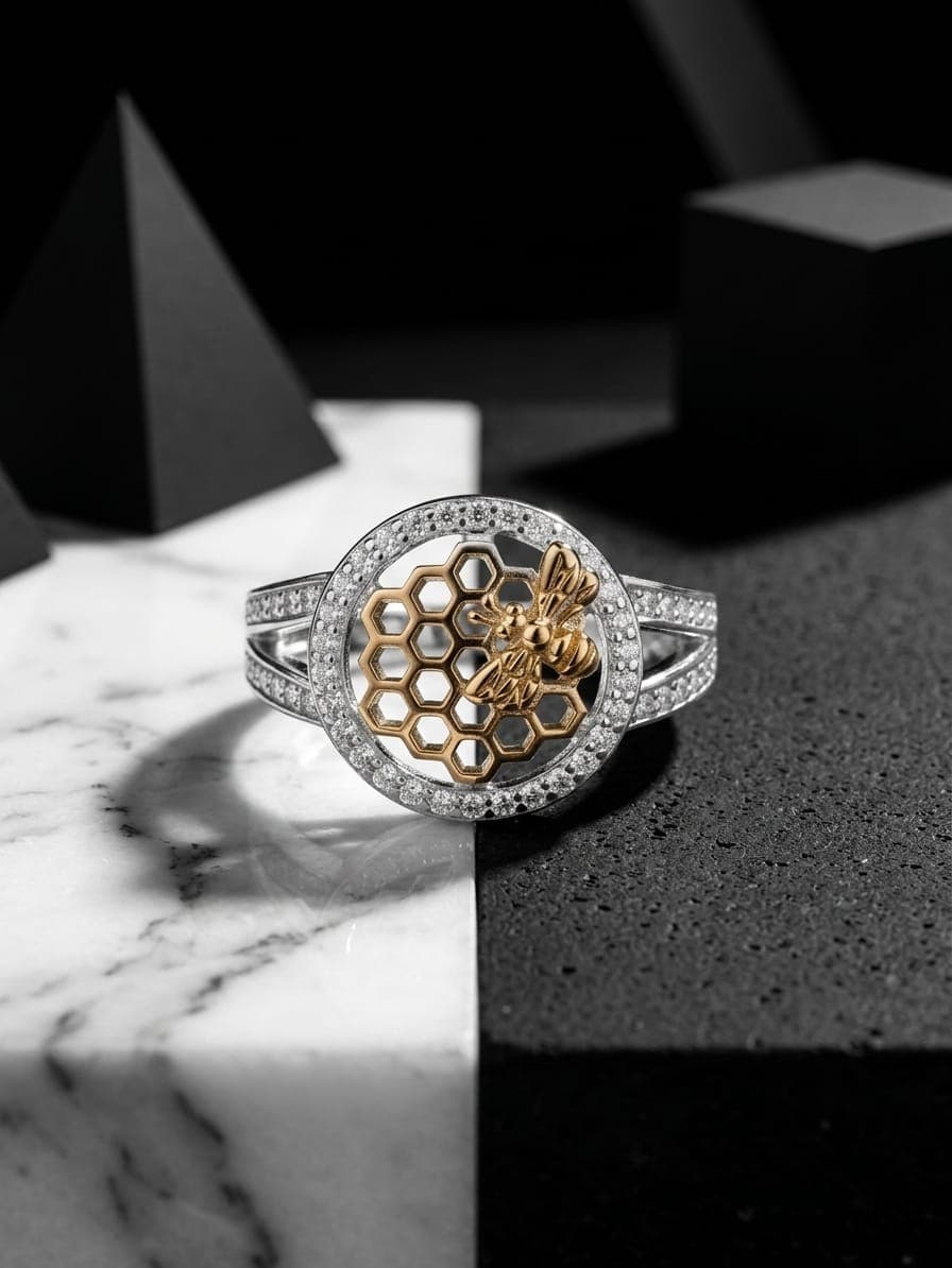 Anillo Panal y Abeja