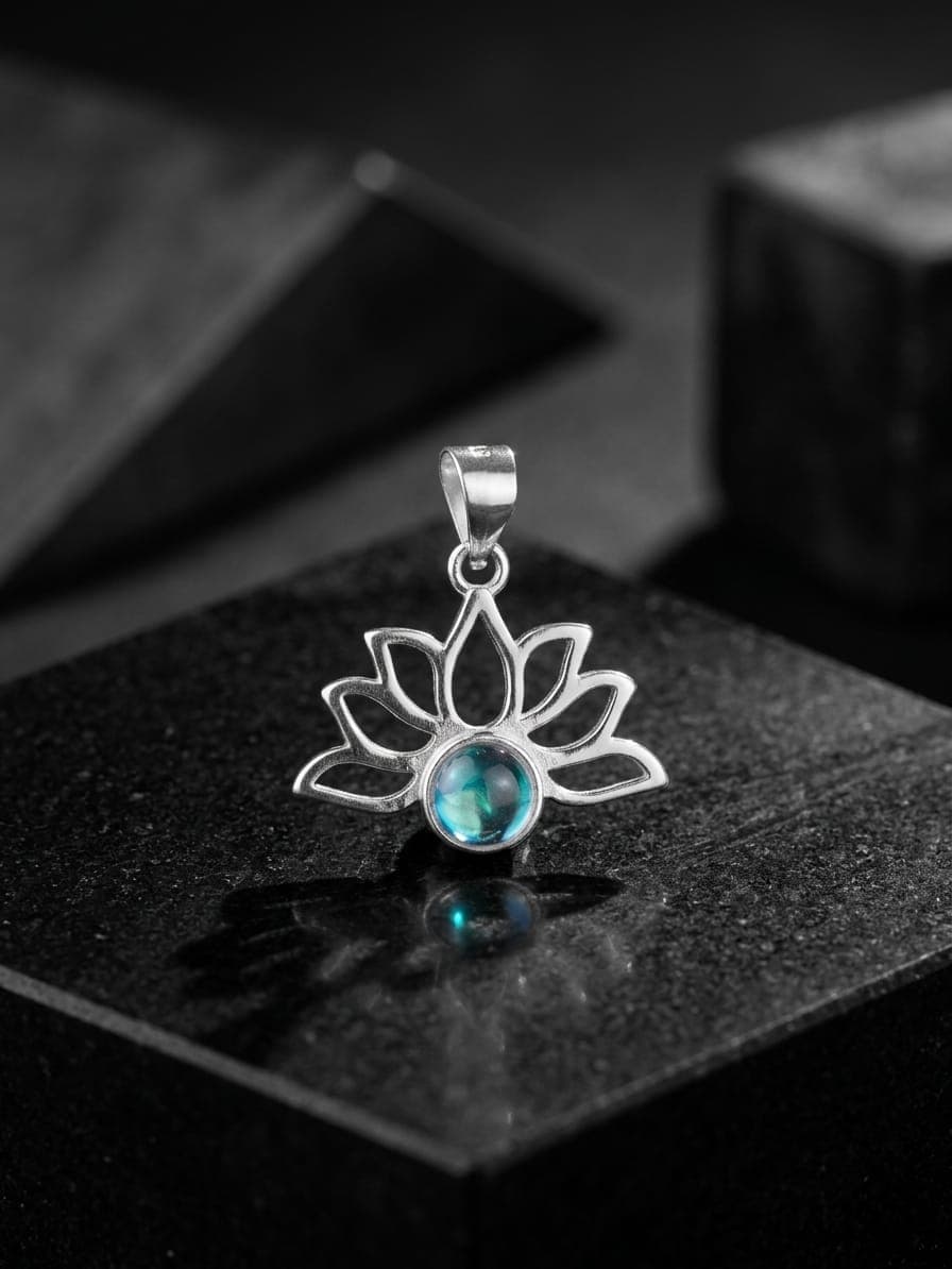 Loto Esfera Azul joyería artesanal Yupana Sangolquí Ecuador