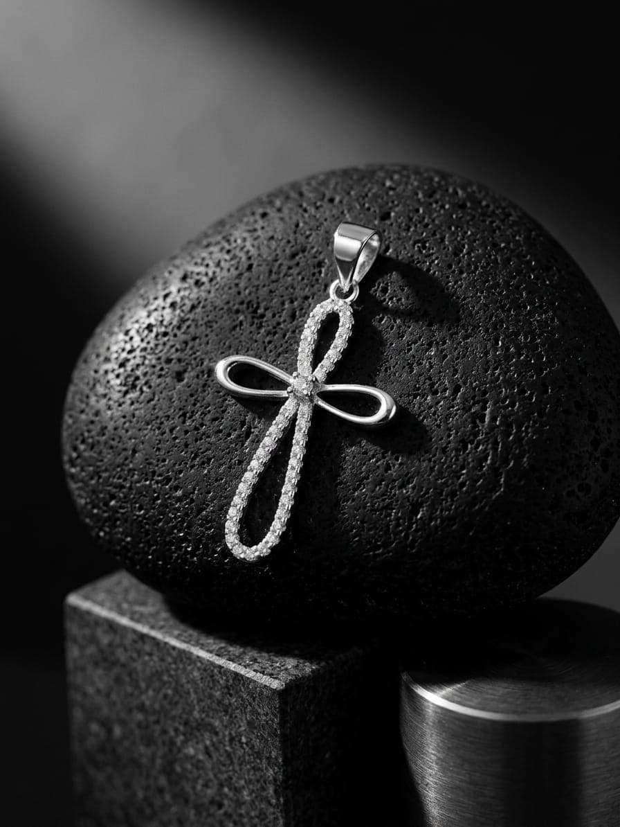 Cruz de Lazos Brillantes joyería artesanal Yupana Sangolquí Ecuador