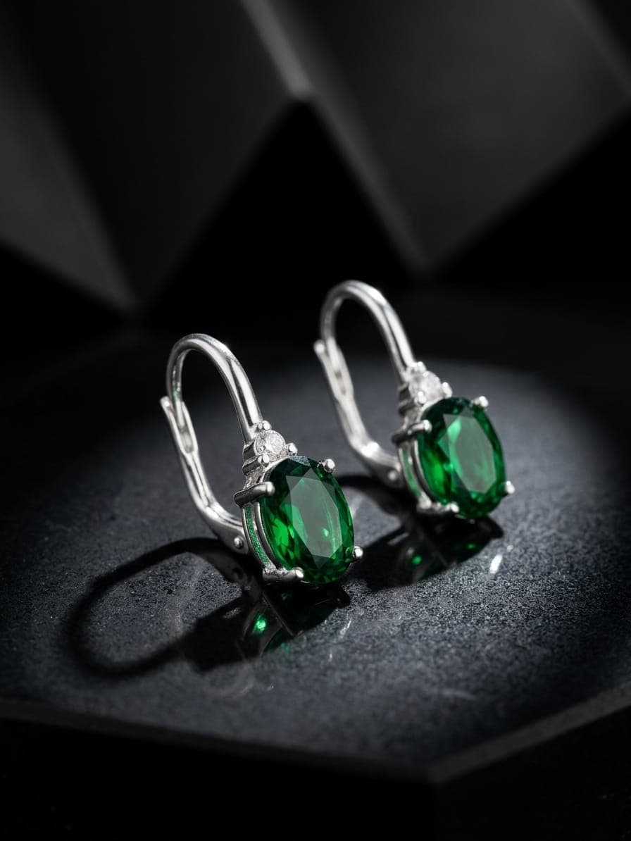 Aretes con asa verdes joyería artesanal Yupana Sangolquí Ecuador